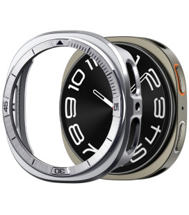 Sidabrinės spalvos rėmelis Samsung Galaxy Watch 8 (44 mm) laikrodžiui "Spigen Bezel Tune Pro Pilot"