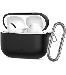 Juodas dėklas Apple Airpods Pro 3 ausinėms "Tech-Protect Silicone Hook"