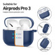 Mėlynas dėklas Apple Airpods Pro 3 ausinėms "Tech-Protect Silicone Hook"