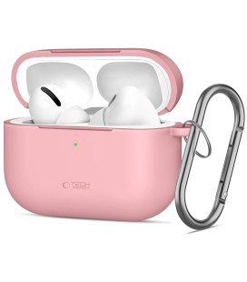 Rožinis dėklas Apple Airpods Pro 3 ausinėms "Tech-Protect Silicone Hook"