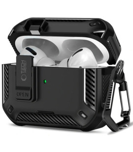 Juodas dėklas Apple Airpods Pro 3 ausinėms "Tech-Protect Carbonox Magsafe"