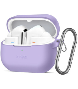 Levandos spalvos dėklas Samsung Galaxy Buds 3 / 3 FE / 3 Pro ausinėms "Tech-Protect Silicone Hook"