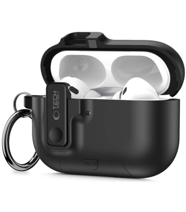Juodas dėklas Apple Airpods Pro 3 ausinėms "Tech-Protect Slim Hook"