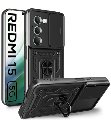 Juodas dėklas Xiaomi Redmi 15 4G / 5G telefonui "Tech-Protect Camshield Pro"
