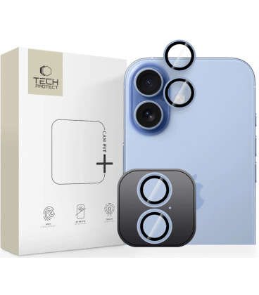 Mėlyna kameros apsauga Apple iPhone 16 / 16 Plus / 17 telefonui "Tech-Protect CamRing Fit+"