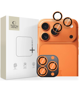 Oranžinė kameros apsauga Apple iPhone 14 Pro / Max / 15 Pro / Max / 16 Pro / Max / 17 Pro / Max "Tech-Protect CamRing Fit"