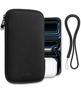 Juodas universalus dėklas 6.0-7.2" telefonams "Tech-Protect SM70 Universal Phone Pouch"