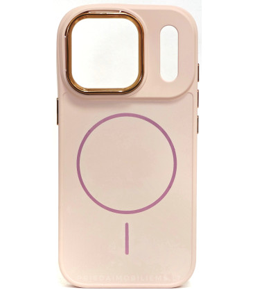 Rožinis dėklas Apple iPhone 17 Pro telefonui "Frame Mag Cover"