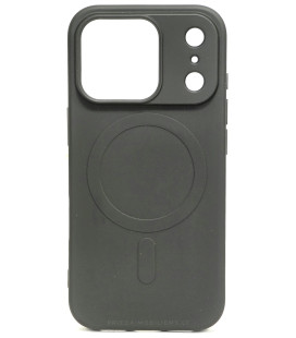 Juodas dėklas Apple iPhone 17 Pro telefonui "Silicone Mag Cover BH"