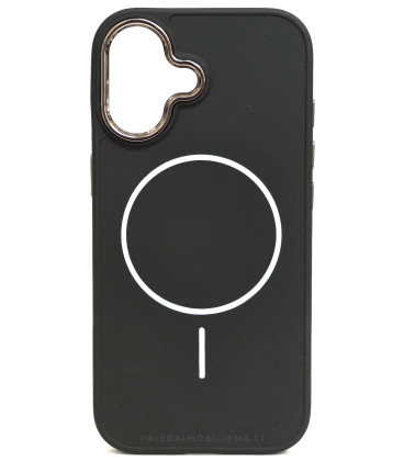 Juodas dėklas Apple iPhone 17 telefonui "Frame Mag Cover"
