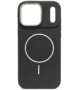 Juodas dėklas Apple iPhone 17 Pro Max telefonui "Frame Mag Cover"