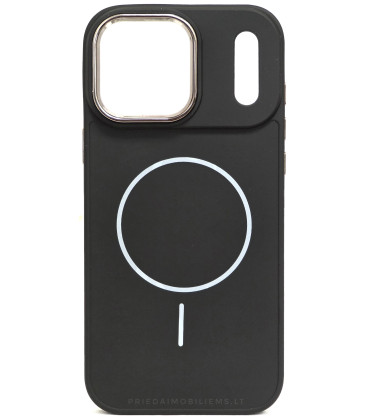 Juodas dėklas Apple iPhone 17 Pro Max telefonui "Frame Mag Cover"