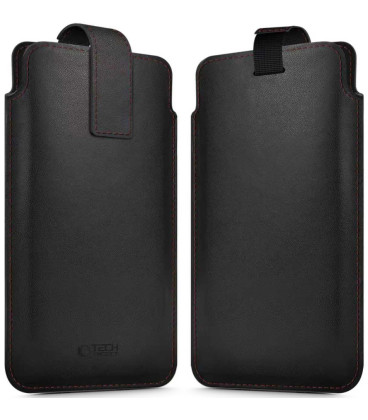 Juodas / raudonas universalus dėklas 6.0-6.9" telefonams "Tech-Protect SM65 Universal Phone Pouch"