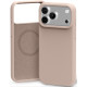 Smėlio spalvos (rožinis) dėklas Apple iPhone 17 Pro Max / 18 Pro Max telefonui "Mercury Pure Magsafe Silicon Case"
