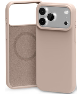 Smėlio spalvos (rožinis) dėklas Apple iPhone 17 Pro Max / 18 Pro Max telefonui "Mercury Pure Magsafe Silicon Case"