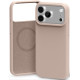 Smėlio spalvos (rožinis) dėklas Apple iPhone 17 Pro / 18 Pro telefonui "Mercury Pure Magsafe Silicon Case"