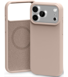 Smėlio spalvos (rožinis) dėklas Apple iPhone 17 Pro / 18 Pro telefonui "Mercury Pure Magsafe Silicon Case"