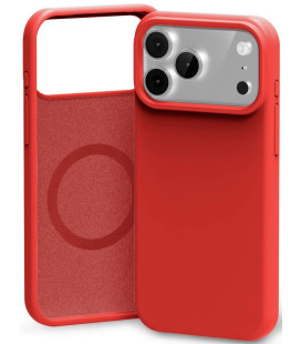 Raudonas dėklas Apple iPhone 17 Pro / 18 Pro telefonui "Mercury Pure Magsafe Silicon Case"