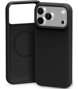 Juodas dėklas Apple iPhone 17 Pro / 18 Pro telefonui "Mercury Pure Magsafe Silicon Case"