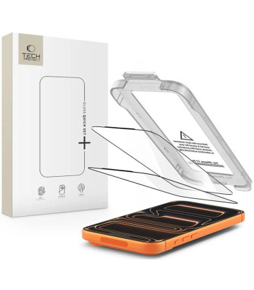 Apsauginis grūdintas stiklas Apple iPhone 17 Pro telefonui "Tech-Protect Quick Set+ 2-Pack"