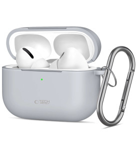 Pilkas (Crayon Grey) dėklas Apple Airpods 3 ausinėms "Tech-Protect Silicone Hook"