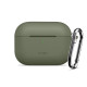 Žalias (Olive Green) dėklas Apple Airpods Pro 3 ausinėms "Tech-Protect Silicone Hook"
