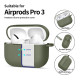 Žalias (Olive Green) dėklas Apple Airpods Pro 3 ausinėms "Tech-Protect Silicone Hook"