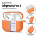Oranžinis (Cosmic Orange) dėklas Apple Airpods Pro 3 ausinėms "Tech-Protect Silicone Hook"