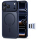 Matinis mėlynas dėklas Apple iPhone 17 Pro Max telefonui "Tech-Protect MagPeak Magsafe CC"