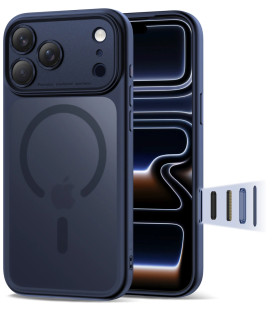 Matinis mėlynas dėklas Apple iPhone 17 Pro Max telefonui "Tech-Protect MagPeak Magsafe CC"