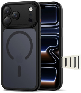 Matinis juodas dėklas Apple iPhone 17 Pro telefonui "Tech-Protect MagPeak Magsafe CC"