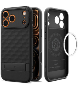 Matinis juodas dėklas Apple iPhone 17 Pro Max / 18 Pro Max telefonui "Spigen Parallax S MAG Magsafe"