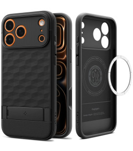Matinis juodas dėklas Apple iPhone 17 Pro / 18 Pro telefonui "Spigen Parallax S MAG Magsafe"