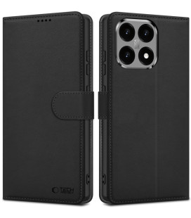 Juodas atverčiamas dėklas Xiaomi 15T telefonui "Tech-Protect Wallet"