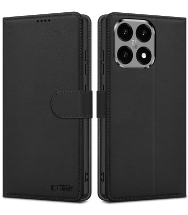Juodas atverčiamas dėklas Xiaomi 15T telefonui "Tech-Protect Wallet"