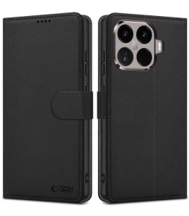 Juodas atverčiamas dėklas Xiaomi 15T Pro telefonui "Tech-Protect Wallet"