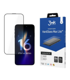 LCD apsauginis stikliukas 3mk Hard Glass Max Lite Apple iPhone 16 Pro/17 juodas