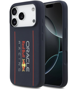 Mėlynas dėklas Apple iPhone 17 Pro telefonui "Red Bull Silicone Vertical Logo MagSafe Case"