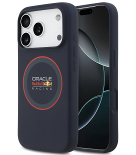 Mėlynas dėklas Apple iPhone 17 Pro telefonui "Red Bull Silicone Red Ring MagSafe Case"