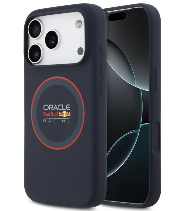 Mėlynas dėklas Apple iPhone 17 Pro telefonui "Red Bull Silicone Red Ring MagSafe Case"