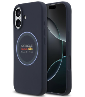 Mėlynas dėklas Apple iPhone 17 telefonui "Red Bull Silicone Blue Ring MagSafe Case"