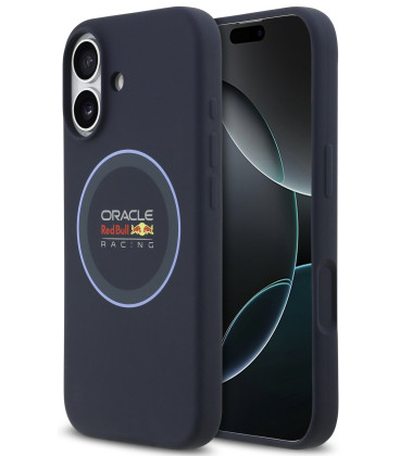 Mėlynas dėklas Apple iPhone 17 telefonui "Red Bull Silicone Blue Ring MagSafe Case"
