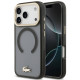 Juodas dėklas Apple iPhone 17 Pro telefonui "Lacoste PC/TPU Frosted Finish Gold Logo MagSafe Case"