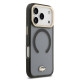 Juodas dėklas Apple iPhone 17 Pro telefonui "Lacoste PC/TPU Frosted Finish Gold Logo MagSafe Case"