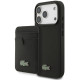 Juodas dėklas Apple iPhone 17 Pro telefonui "Lacoste Iconic Petit Pique MagSafe Case + Wallet"