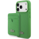 Žalias dėklas Apple iPhone 17 Pro telefonui "Lacoste Iconic Petit Pique MagSafe Case + Wallet"