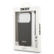 Juodas dėklas Apple iPhone 17 Pro telefonui "DKNY PU Leather Metal Logo Wrist Chain MagSafe Case"