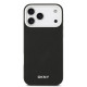 Juodas dėklas Apple iPhone 17 Pro Max telefonui "DKNY PU Leather Metal Logo Wrist Chain MagSafe Case"