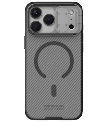 Juodas / skaidrus dėklas Apple iPhone 17 Pro Max telefonui "Nillkin CamShield PRO Magnetic Hard Case"