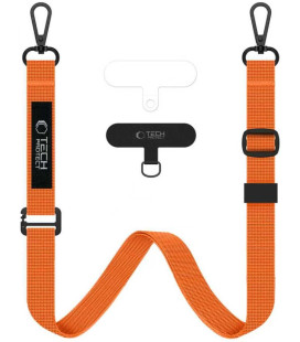 Oranžinė dirželis per / ant peties telefonui "Tech-Protect C6S Rope Crossbody"